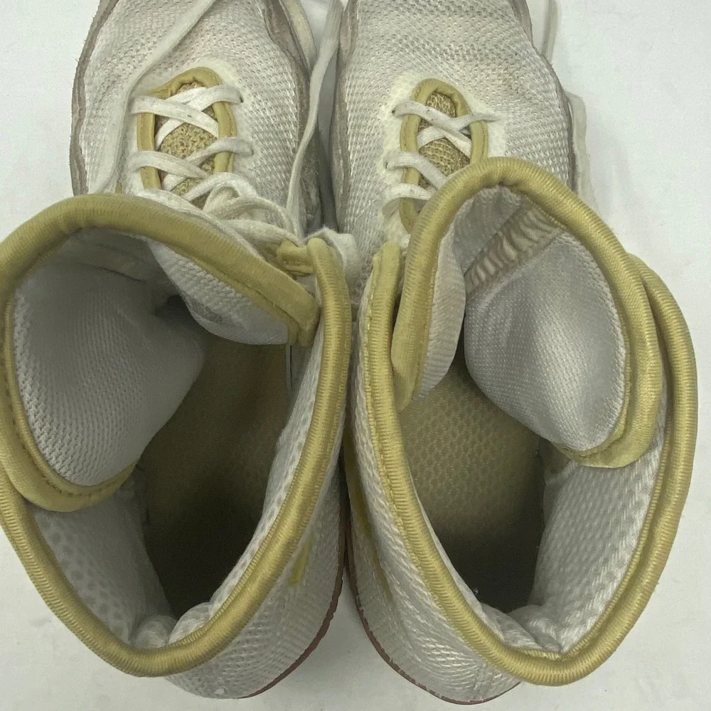Adidas Tech Fall 2.0 Wrestling Shoes White Gold Gum FZ5389 Mens Size 12 High Top